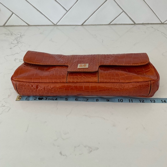 Kate Spade Vibrant Orange Embossed Clutch